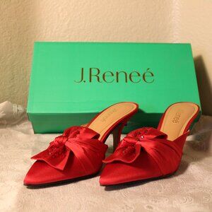 J. Renee Mianna Mule in Red Satin